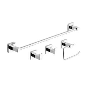 Dantes Set De Accesorios Baño Kit 4 Piezas Cubik Dantes Cromo