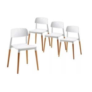 Baires4 Sillas Milan Nordicas Madera Diseño Moderno X4 Unidades Baires4