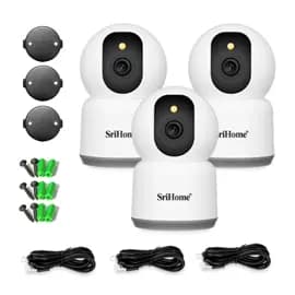 Srihome Kit x3 Camara de Seguridad Vigilancia SriHome 4mp Vision Nocturna Audio Wifi 24 50